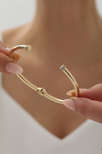 Taşlı Modern Kelepçe - 3