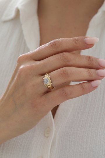 Taşlı Modern Yüzük - 1