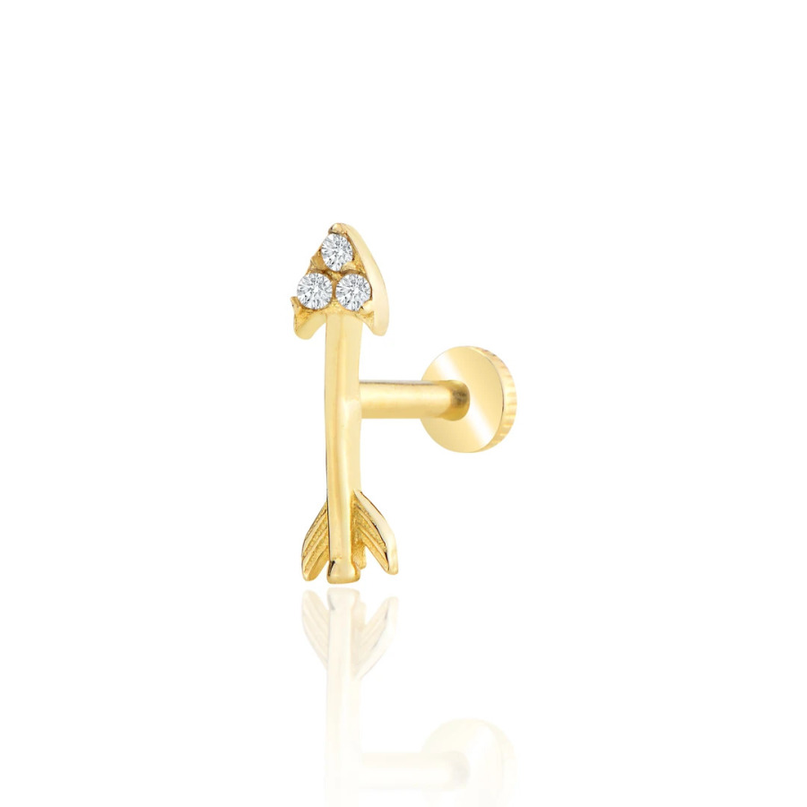 Taşlı Ok Tragus Piercing