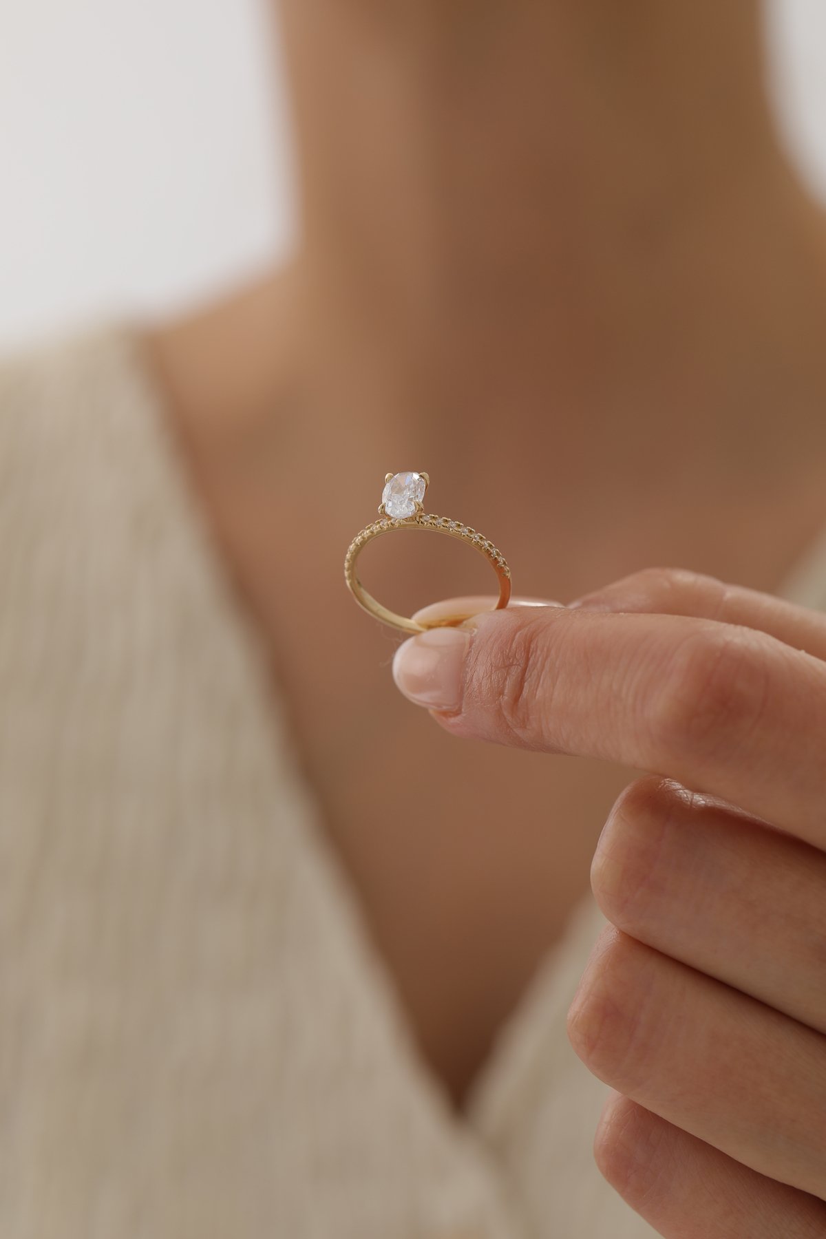 Taşlı Oval Tektaş Yüzük - Yavuz Kuyumculuk (3)