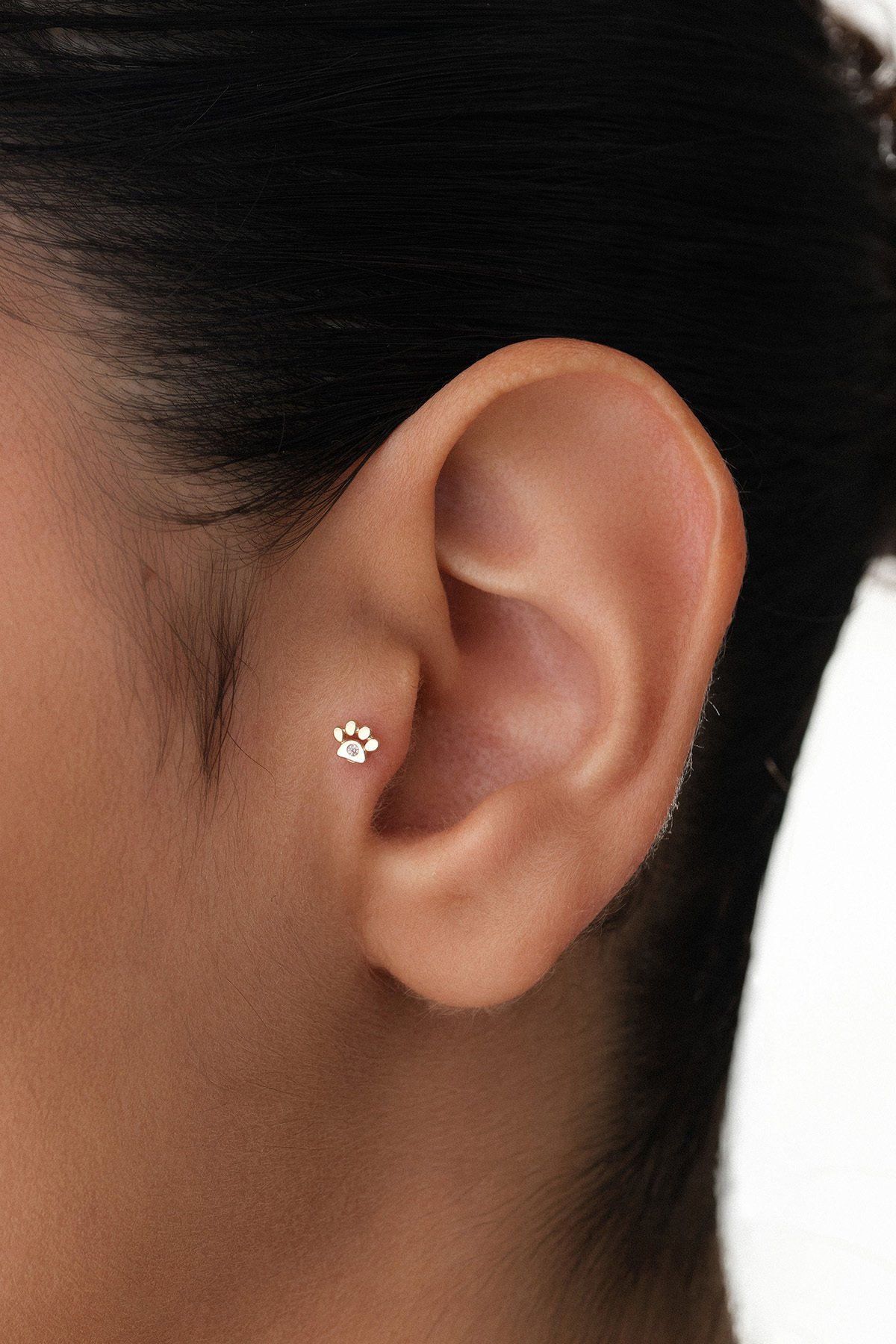 Taşlı Pati Tragus Piercing - Yavuz Kuyumculuk (1)