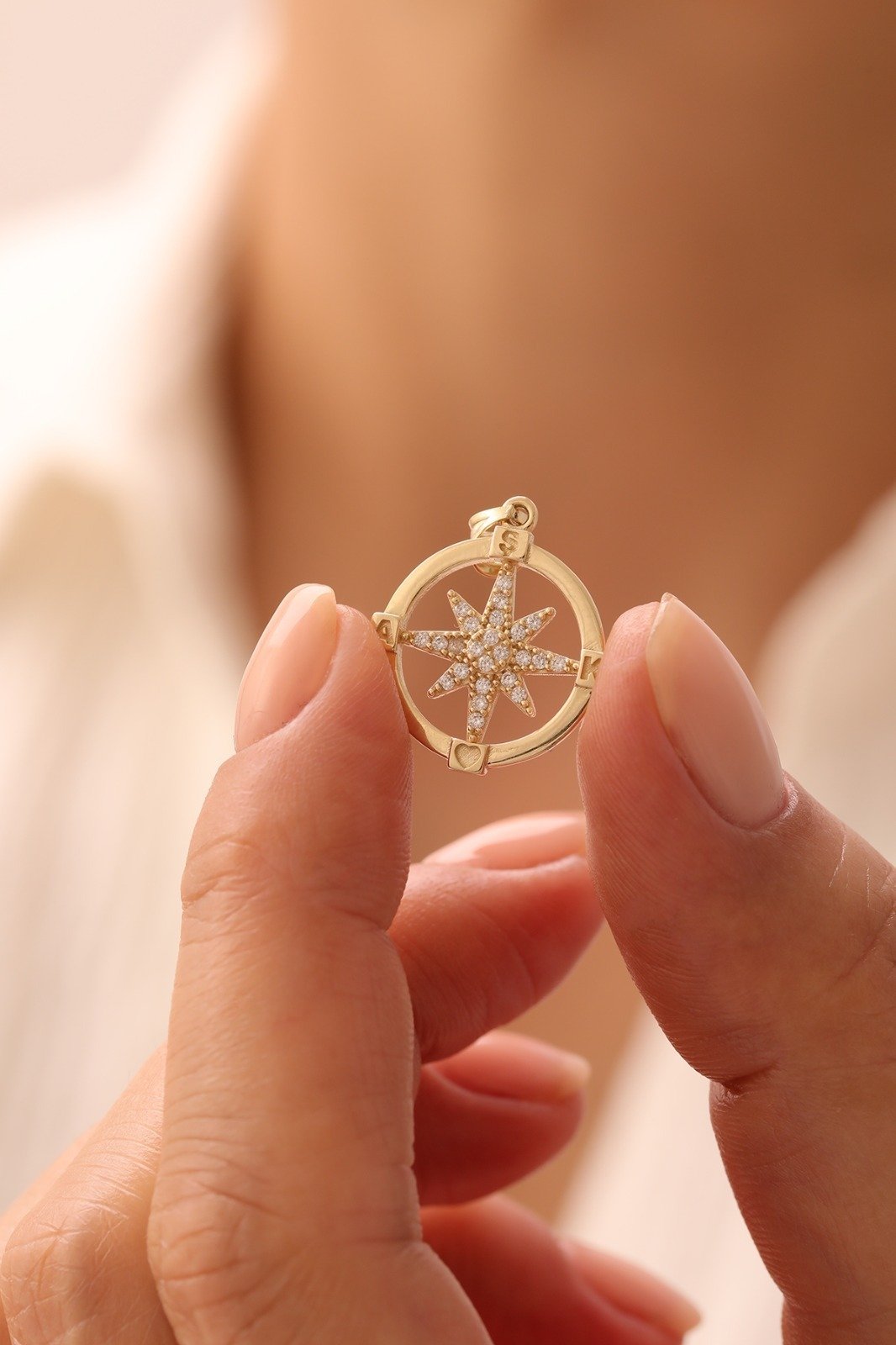 Taşlı Aşk Pusula Kolye Ucu - Yavuz Kuyumculuk (1)