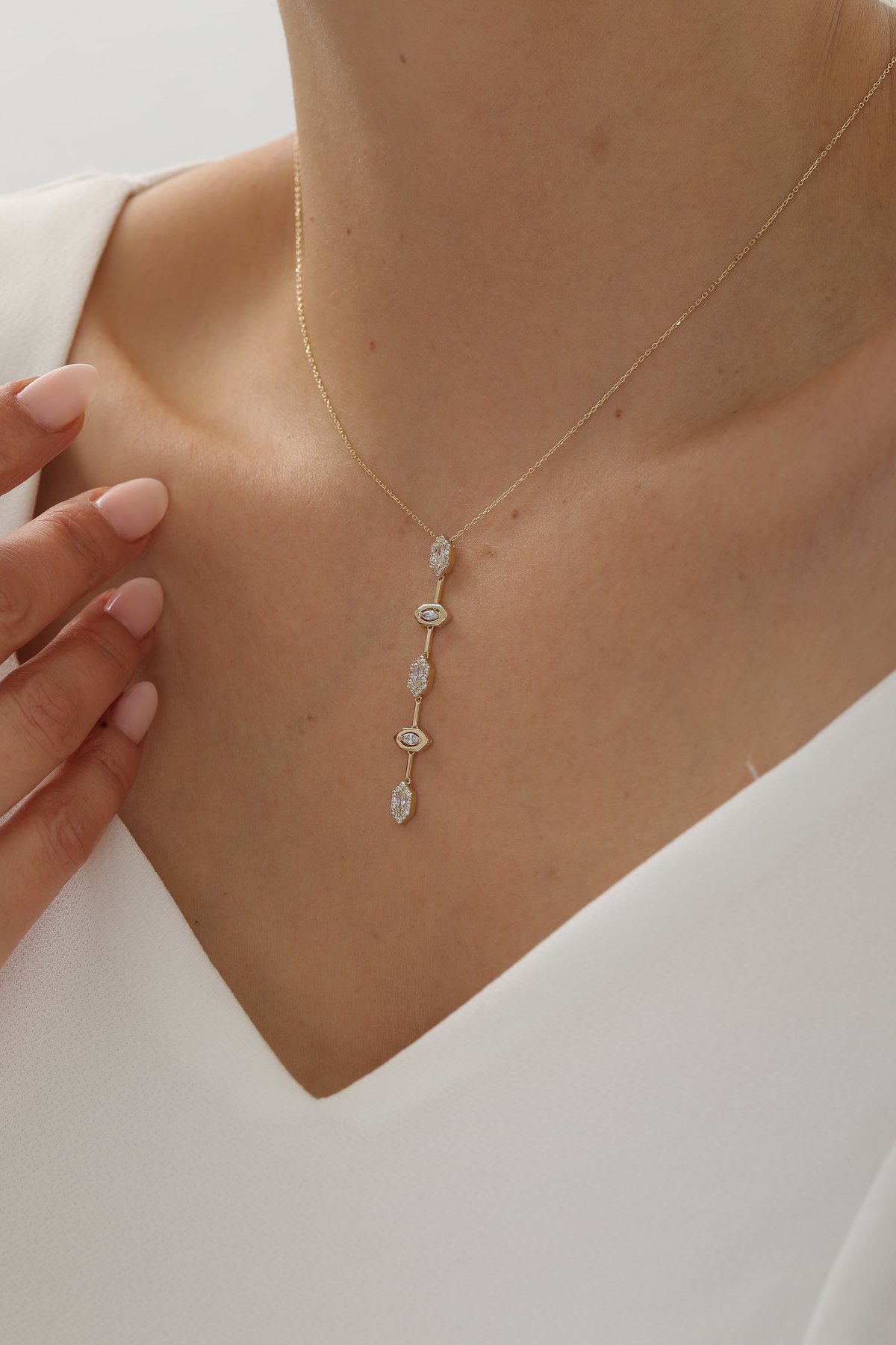 Taşlı Sarkıt Kolye - Yavuz Kuyumculuk (1)