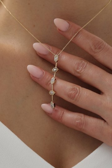 Taşlı Sarkıt Kolye - 2