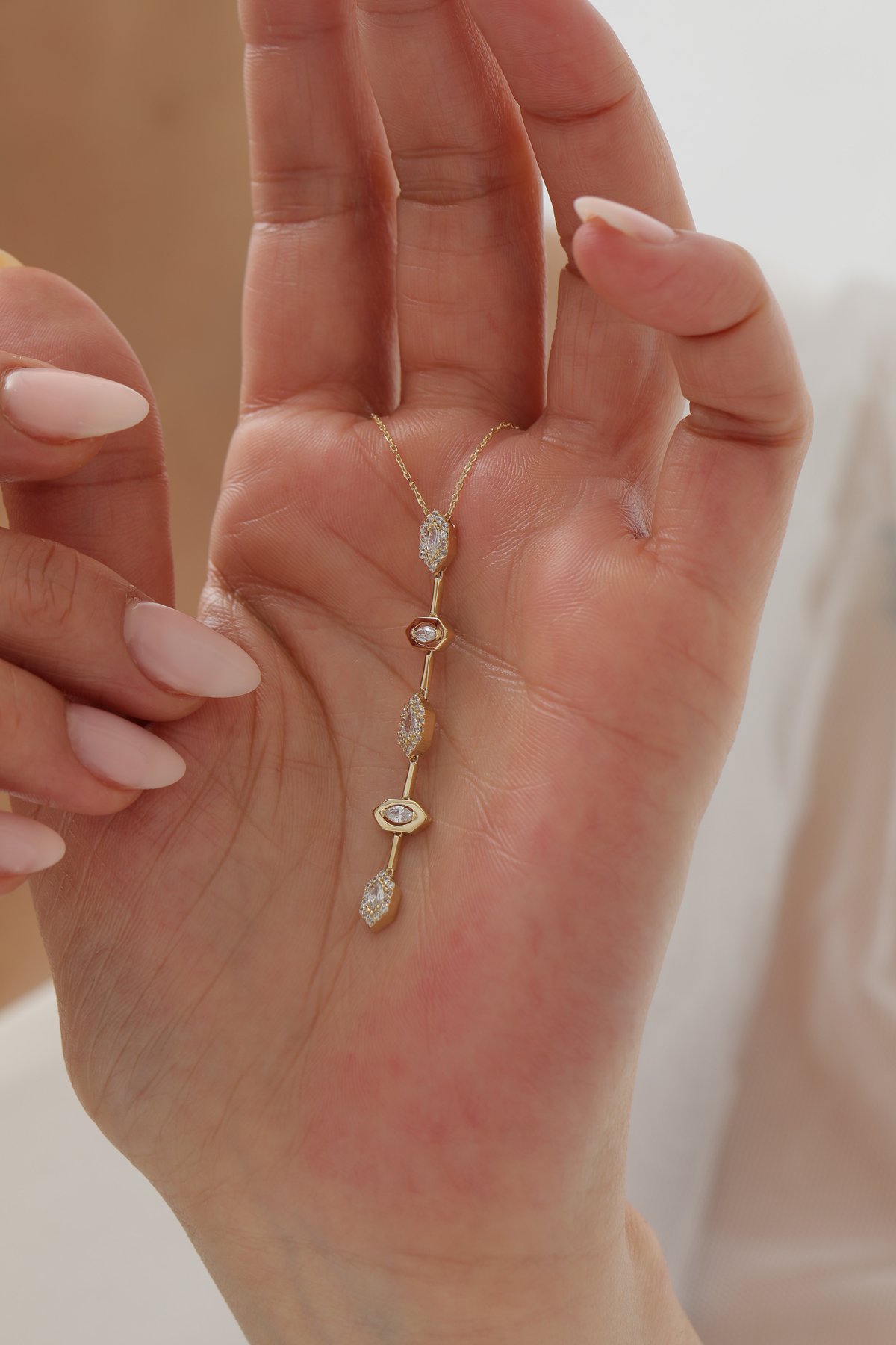 Taşlı Sarkıt Kolye - Yavuz Kuyumculuk (3)