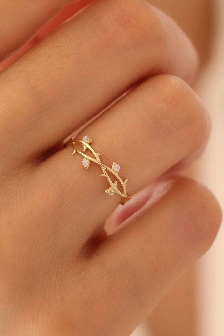 Taşlı Sarmaşık Yüzük - Yavuz Kuyumculuk