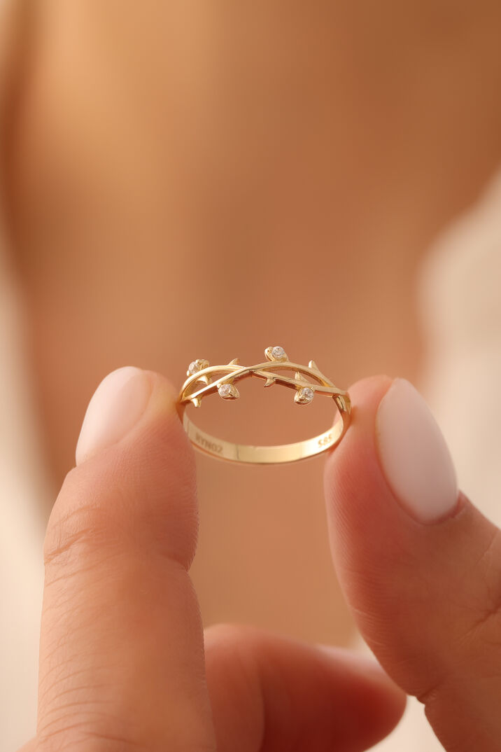 Taşlı Sarmaşık Yüzük - Yavuz Kuyumculuk (1)