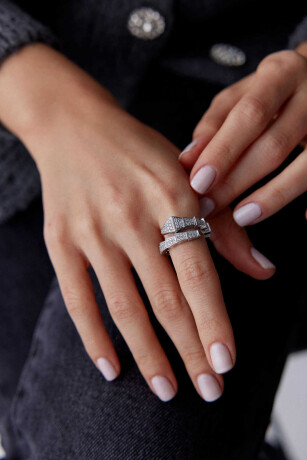 Taşlı Snake Yüzük - 3