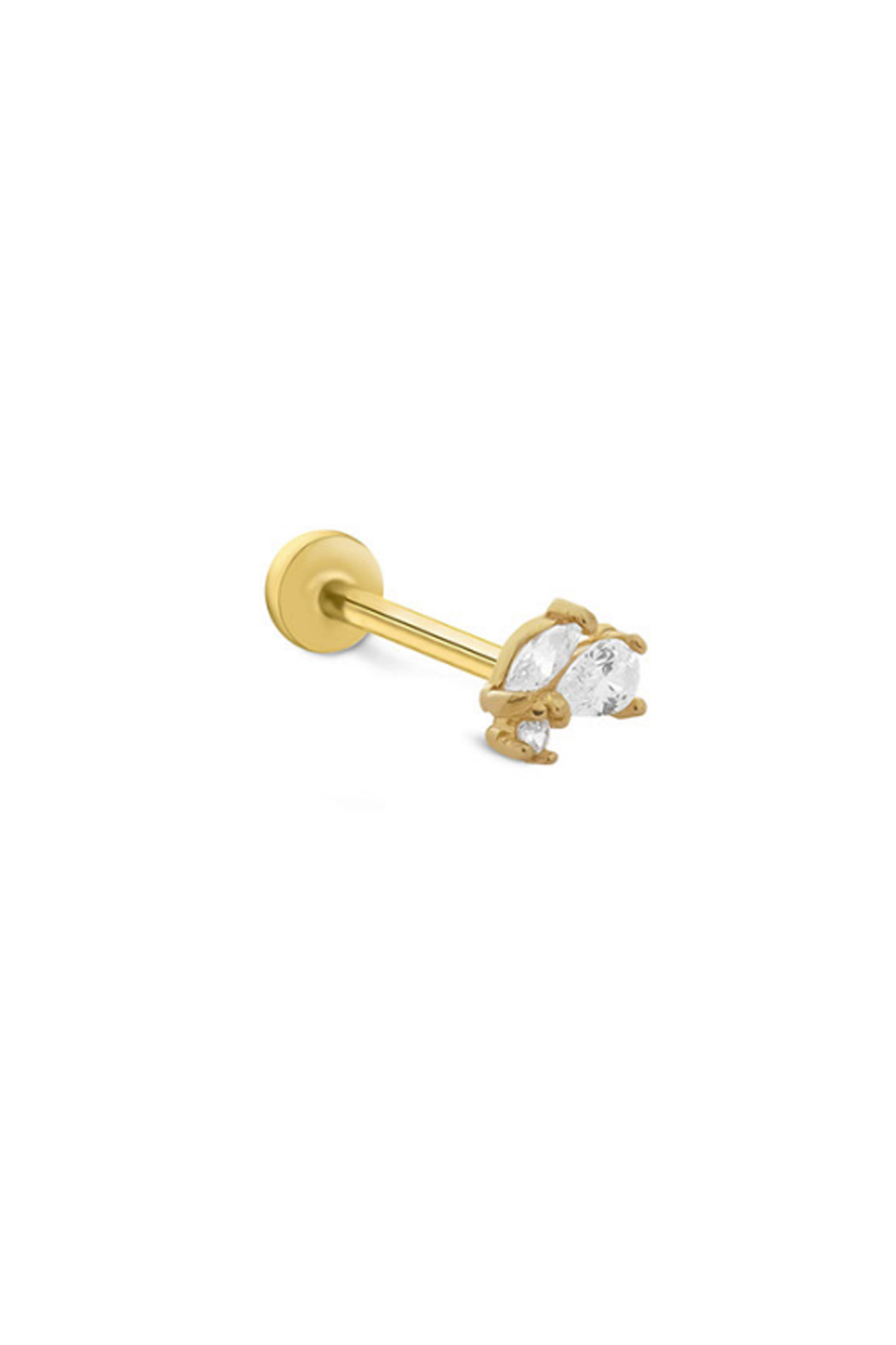 Taşlı Üç Yaprak Tragus Piercing - Yavuz Kuyumculuk (1)