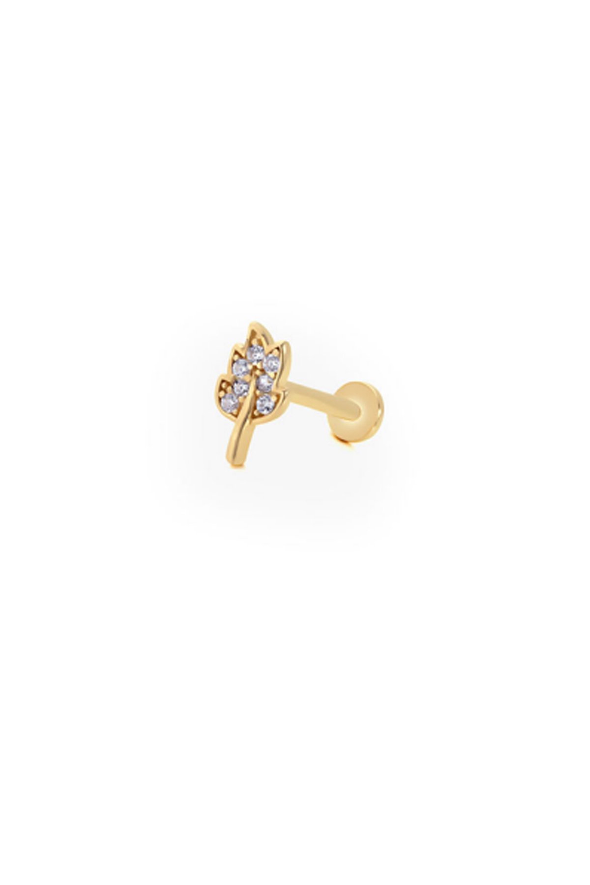 Taşlı Yaprak Tragus Piercing - Yavuz Kuyumculuk (1)