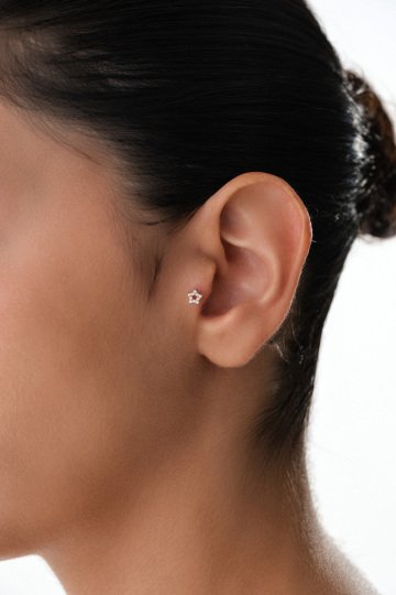 Taşlı Yıldız Piercing Tragus - 2