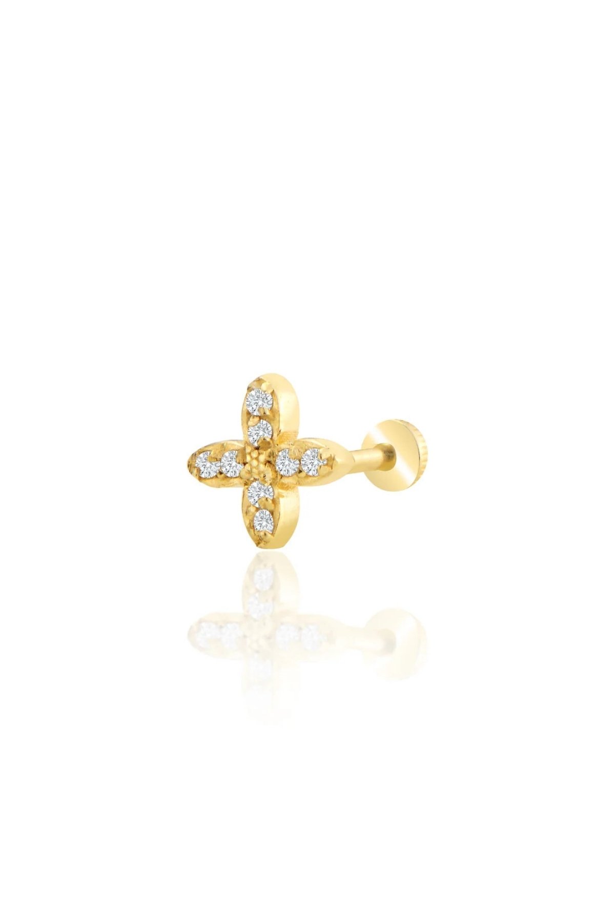 Taşlı Yonca Tragus Piercing - Yavuz Kuyumculuk (1)