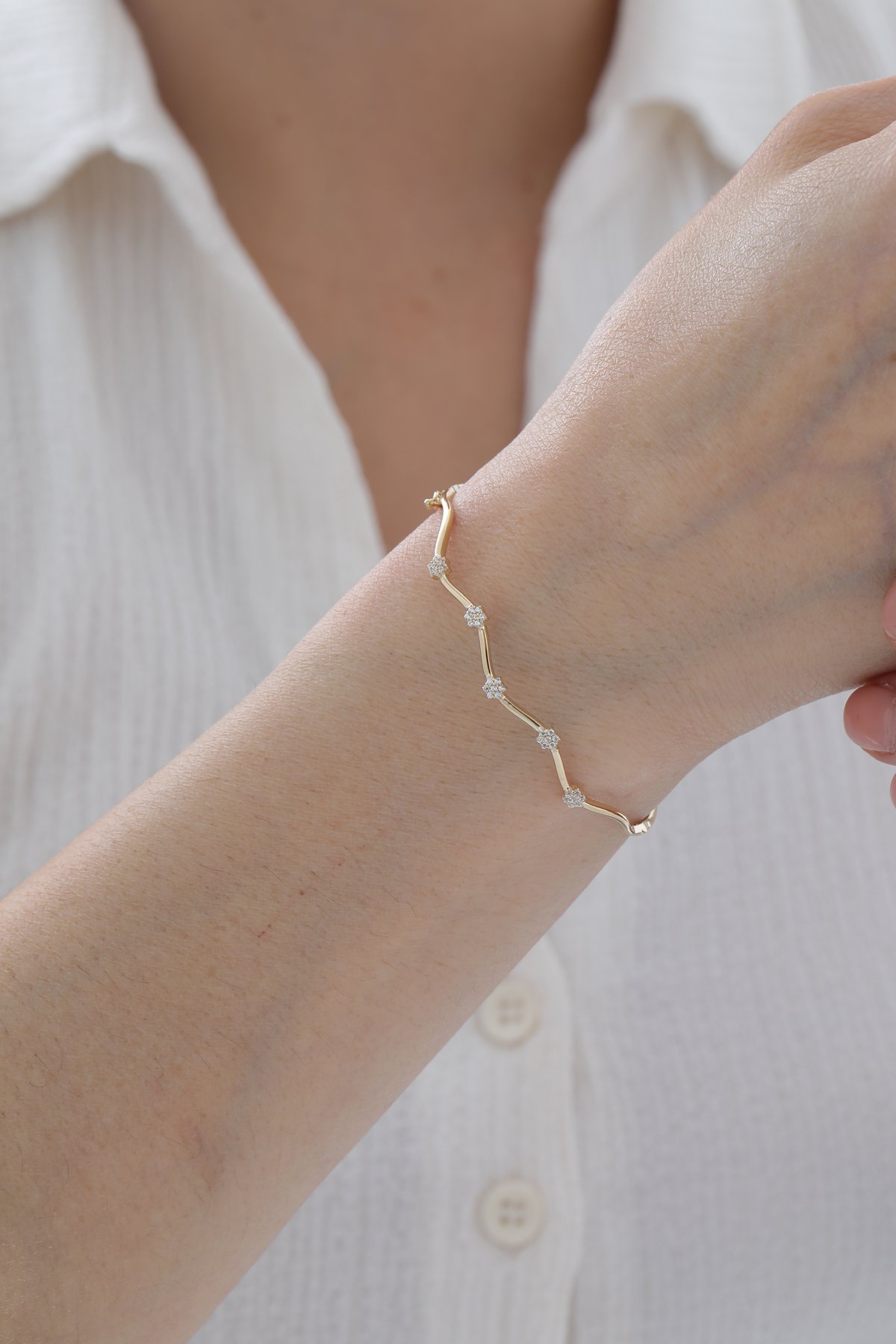 Taşlı Zikzak Kelepçe - Yavuz Kuyumculuk (1)