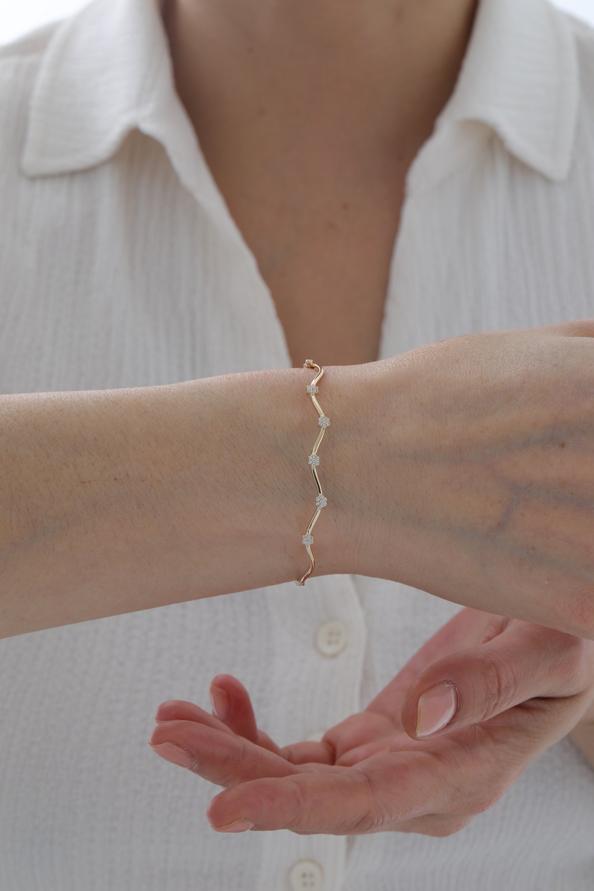 Taşlı Zikzak Kelepçe - Yavuz Kuyumculuk (2)