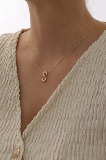 Tektaşlı Harf Kolye - 6