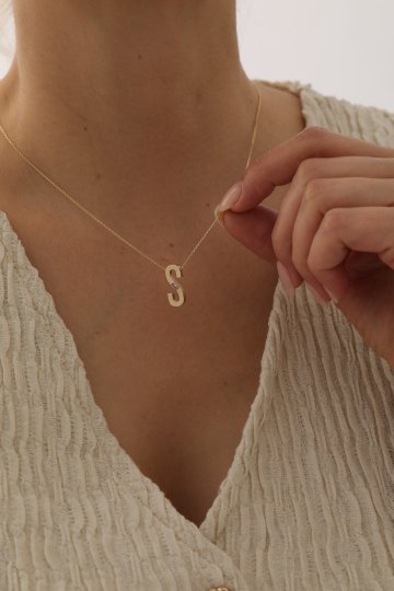 Tektaşlı Harf Kolye - 7
