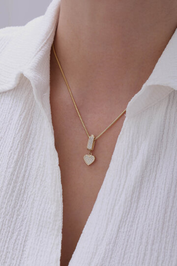 Tondo Zincir Kalp Kolye - 1