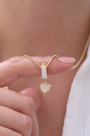 Tondo Zincir Kalp Kolye - 2