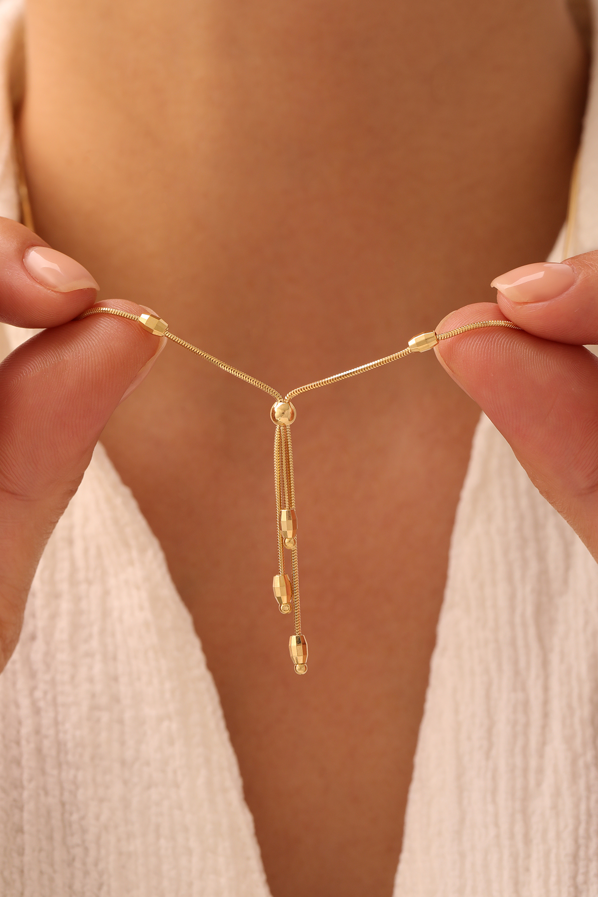 Tondo Zincir Silindir Sallantılı Kolye - Yavuz Kuyumculuk (2)