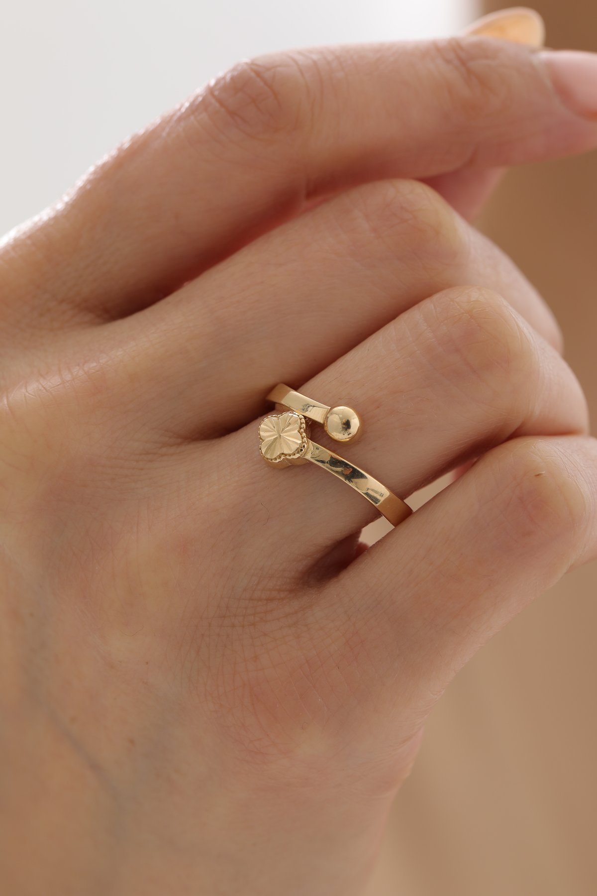 Top Detaylı Yonca Yüzük - Yavuz Kuyumculuk (2)