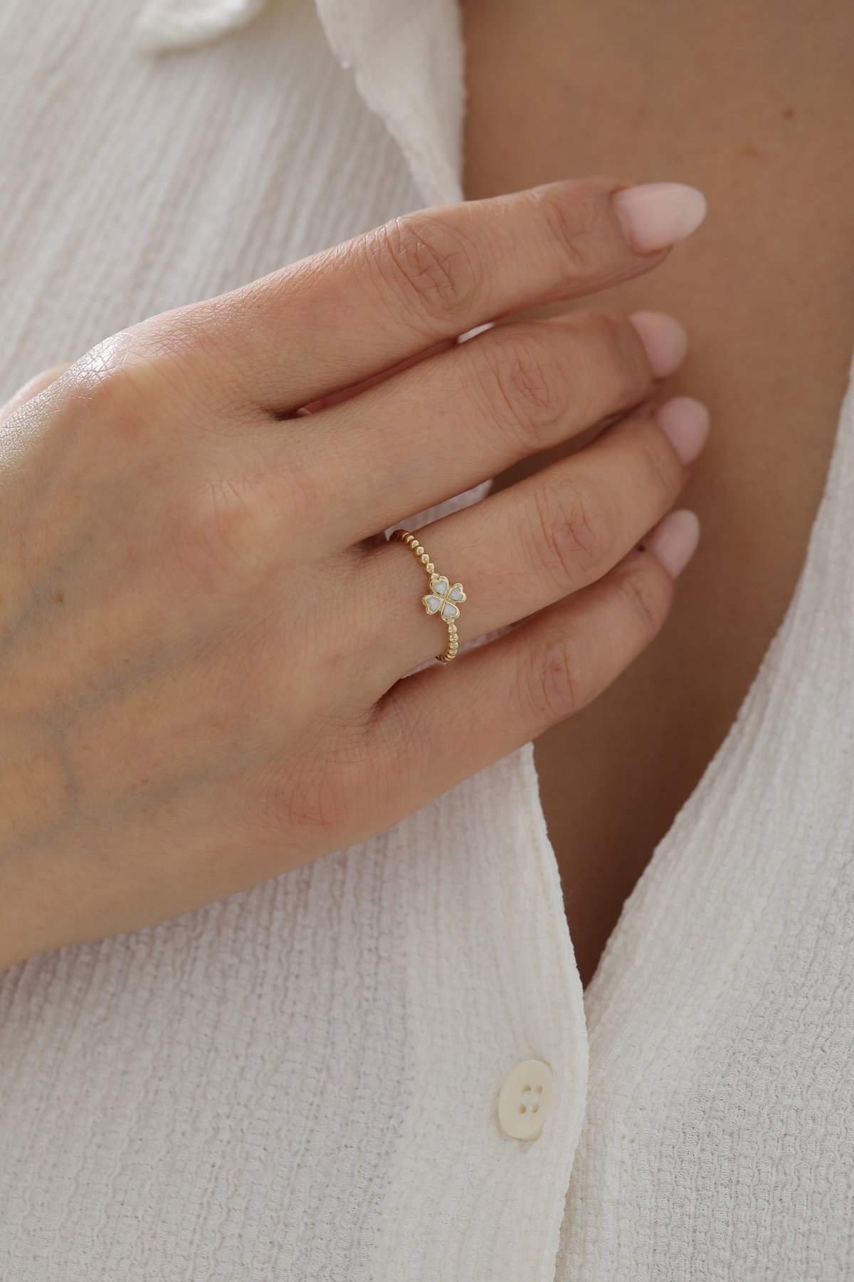 Toplu Sedef Yonca Yüzük - Yavuz Kuyumculuk (1)