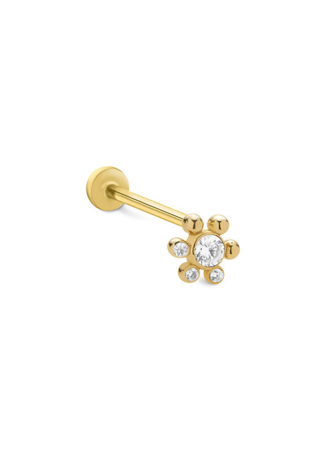 Toplu Taşlı Çiçek Tragus Piercing - Yavuz Kuyumculuk (1)