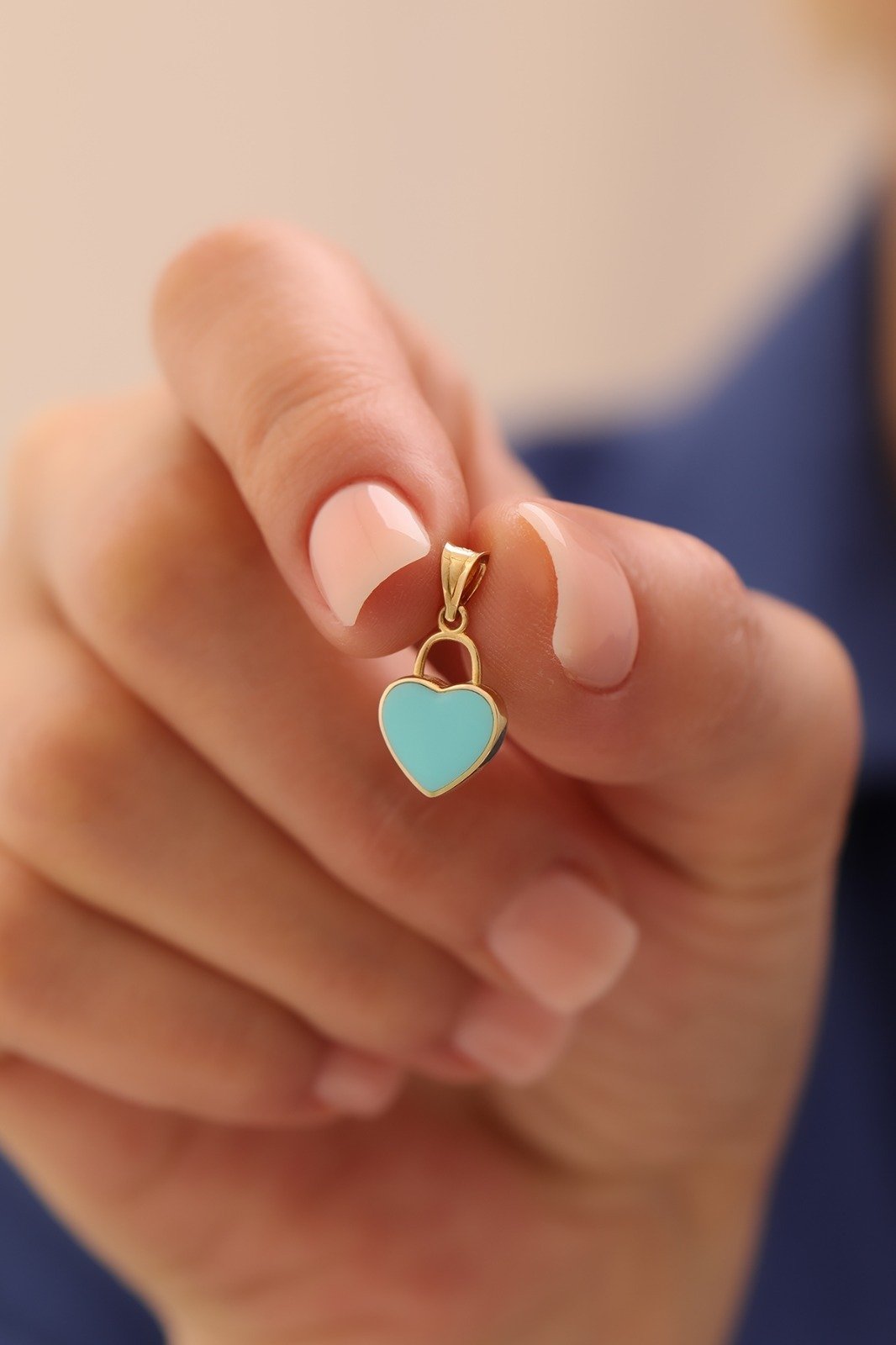 Turkuaz Kalp Kolye Ucu - Yavuz Kuyumculuk (1)