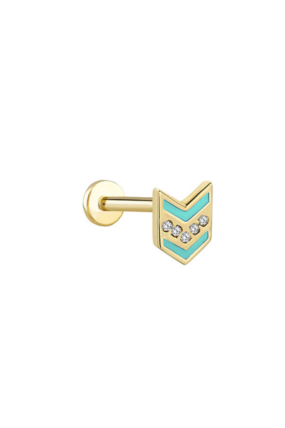 Turkuaz Mineli Taşlı Chevron Piercing - Yavuz Kuyumculuk (1)