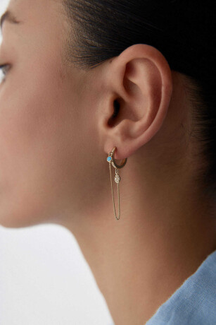 Turkuaz Zincir Sallantılı Küpe - 1