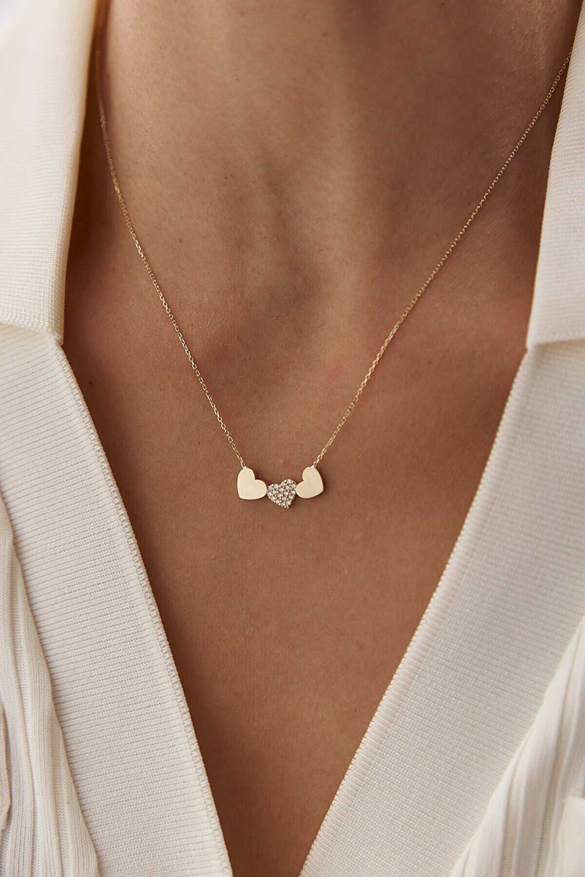 Üç Kalp Kolye - Yavuz Kuyumculuk (3)