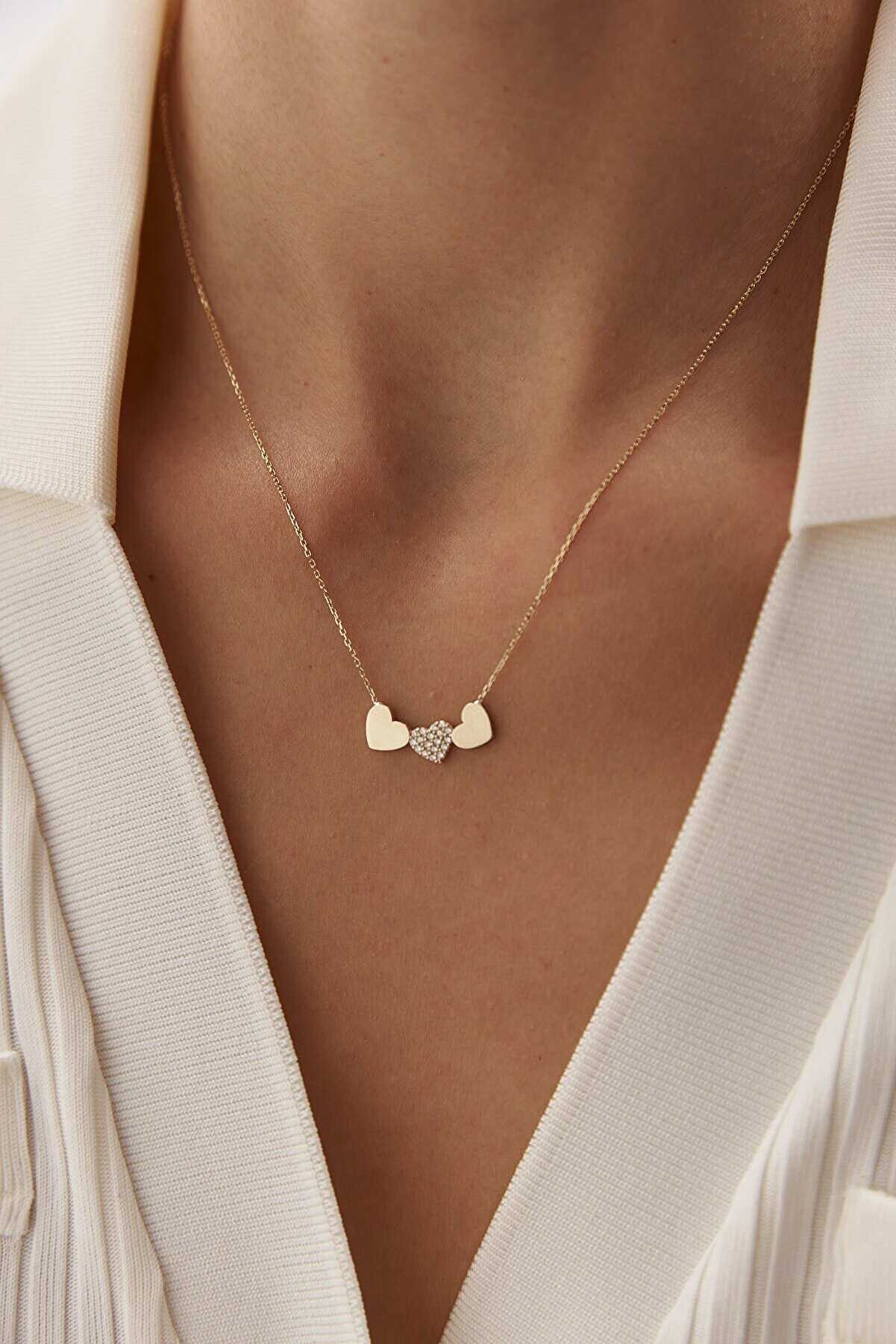 Üç Kalp Kolye - Yavuz Kuyumculuk (5)