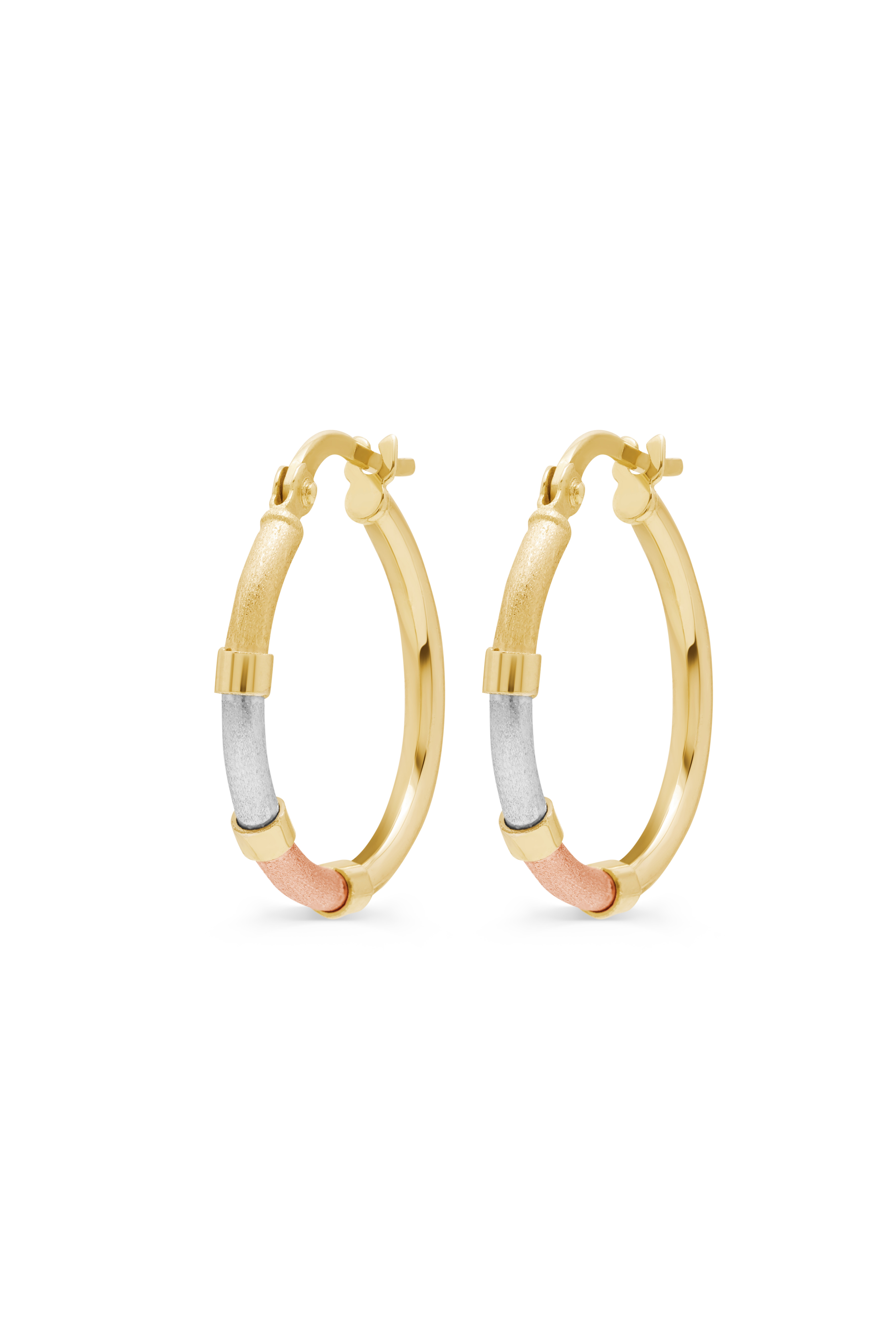 Üç Renk Desenli Halka Küpe - Yavuz Kuyumculuk (2)