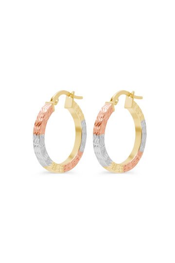 Üç Renk Kalemli Halka Küpe - 2