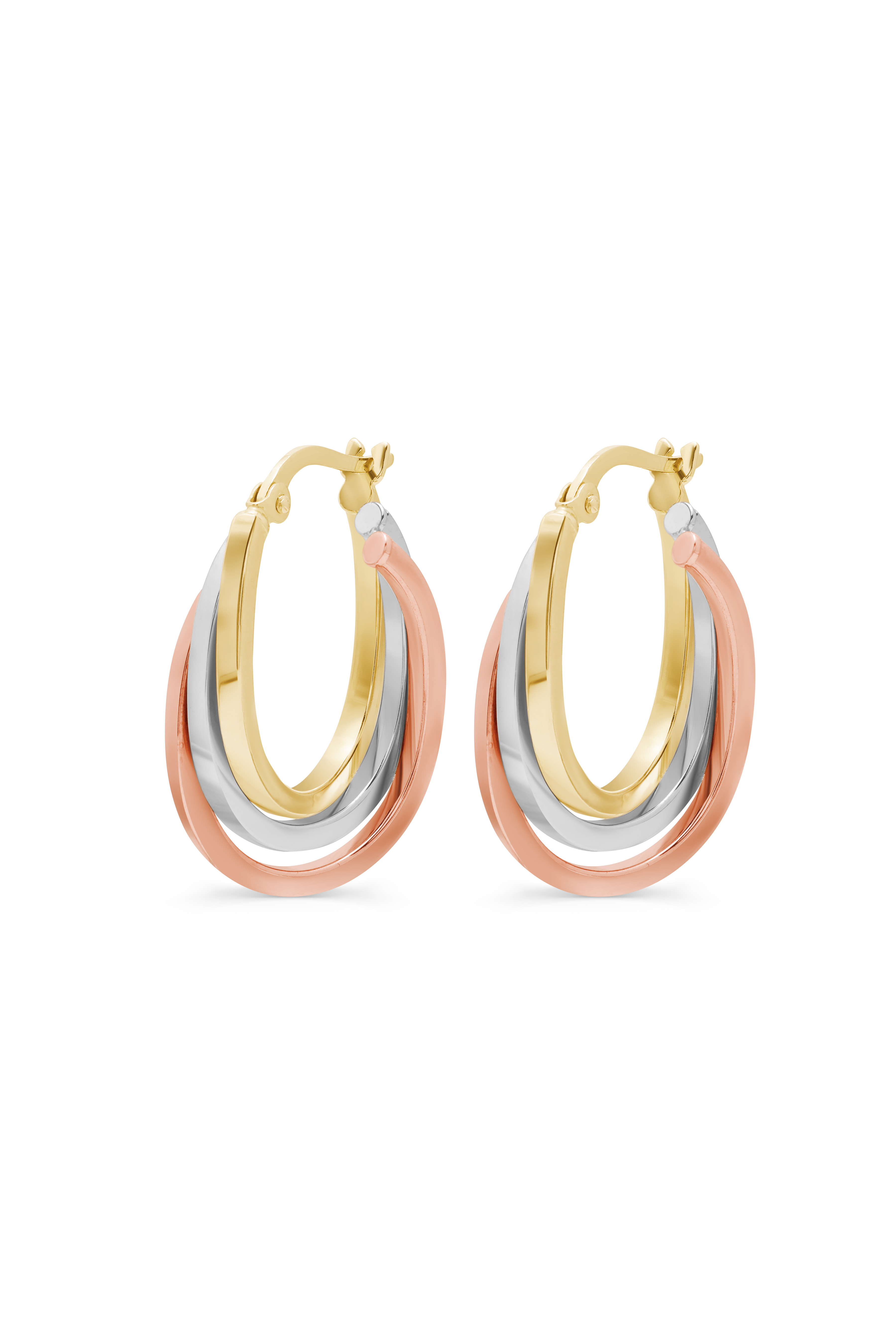 Üç Renk Sarmal Modern Halka Küpe - Yavuz Kuyumculuk (2)