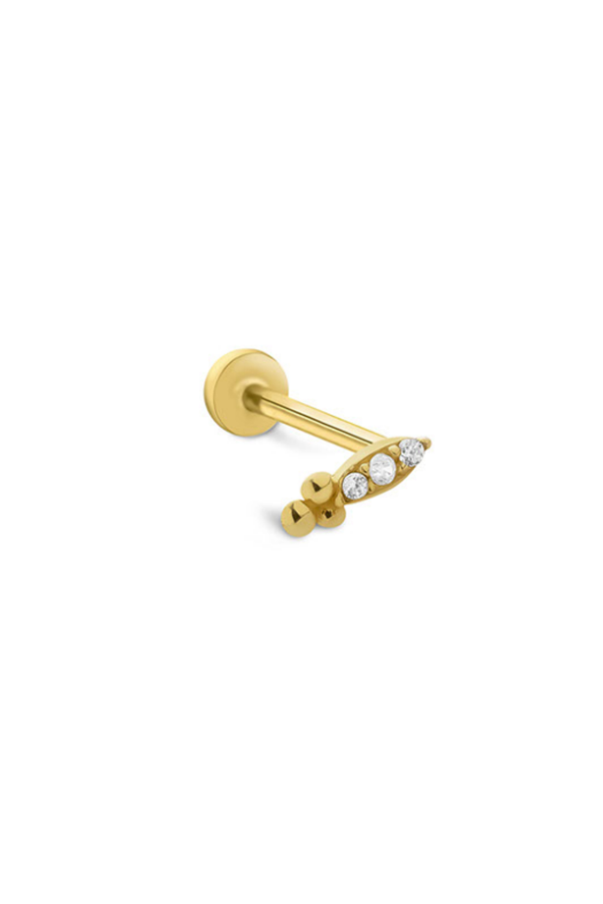 Üç Taşlı Filiz Tragus Piercing - Yavuz Kuyumculuk (1)