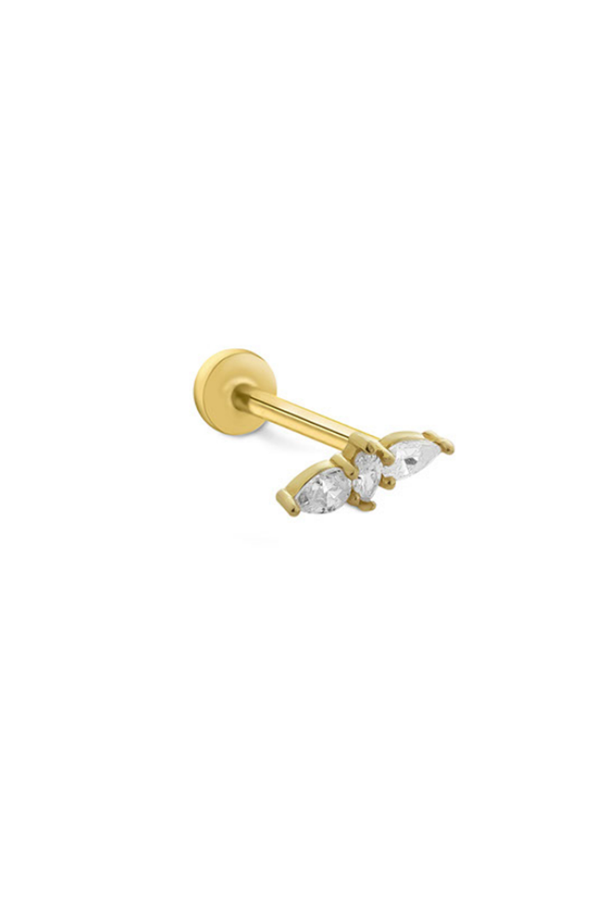 Üç Taşlı Tragus Piercing - Yavuz Kuyumculuk (1)