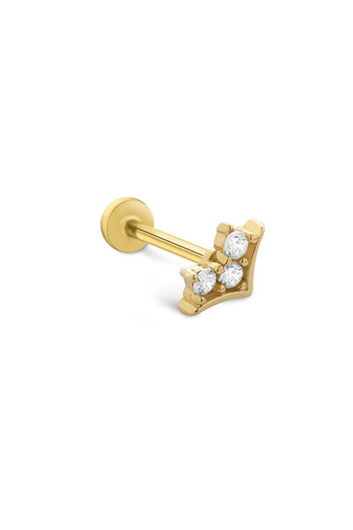 Üç Taşlı Üçgen Tragus Piercing - Yavuz Kuyumculuk (1)