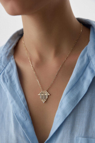 Üçgen Figürlü Kolye Ataş Zincir - 1