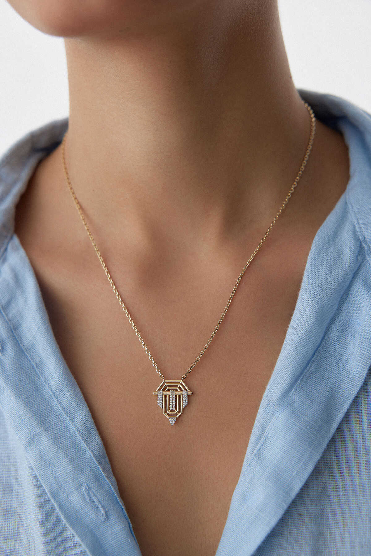 Üçgen Figürlü Kolye - Yavuz Kuyumculuk (2)