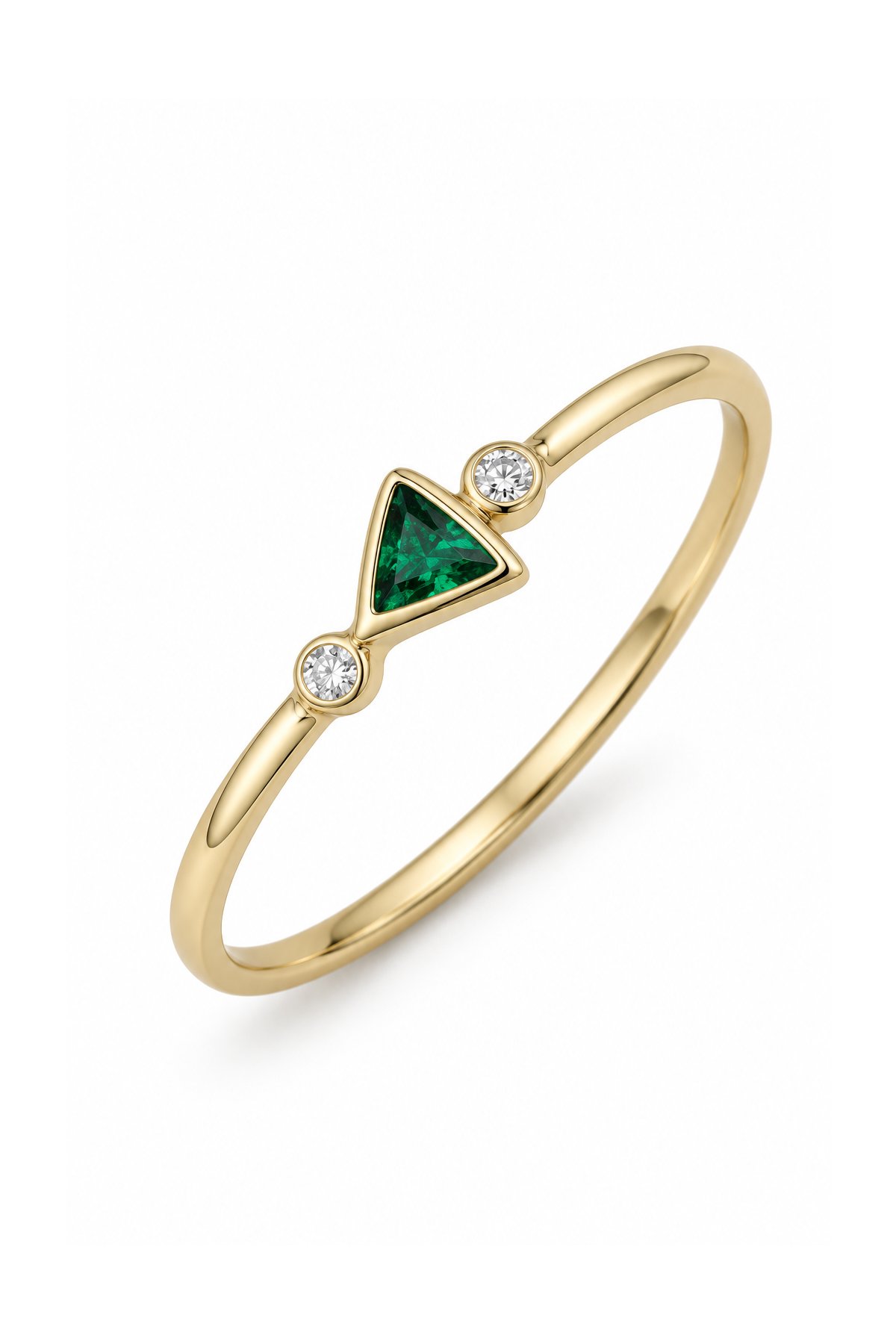 Üçgen Zümrüt Yüzük - Yavuz Kuyumculuk (1)