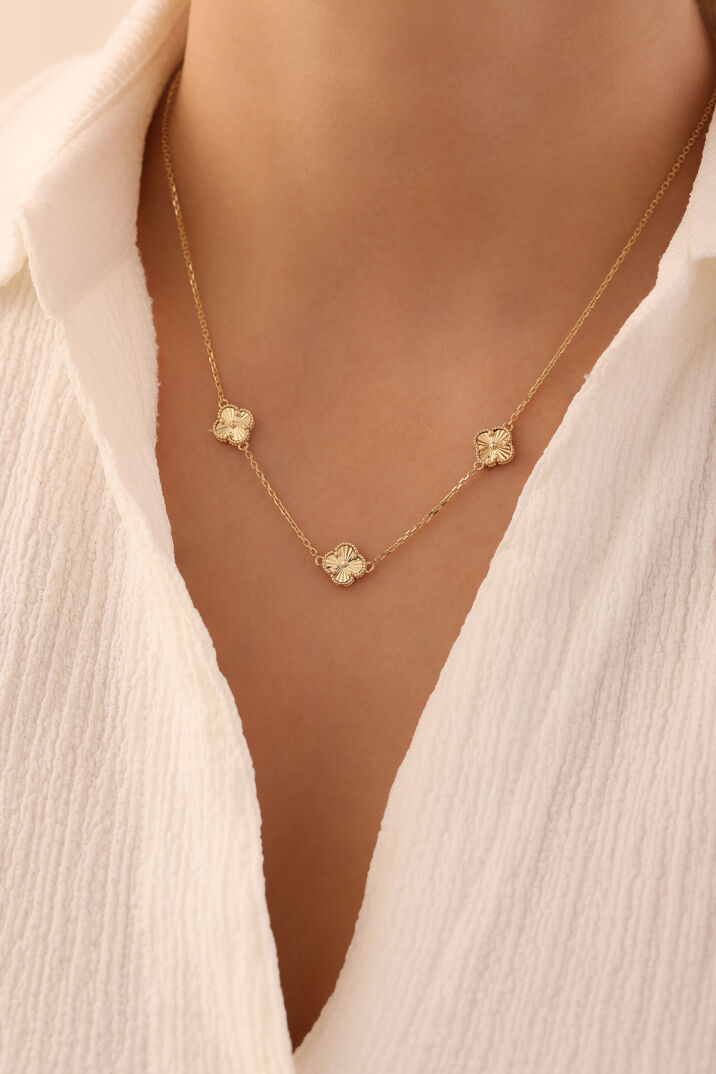 Üçlü Kalemli Yonca Kolye - Yavuz Kuyumculuk