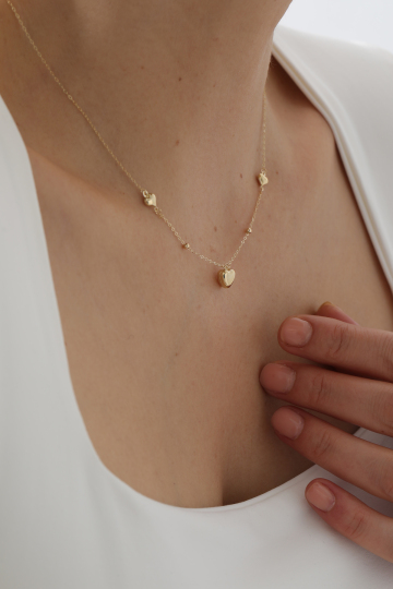 Üçlü Kalp Kolye - 1