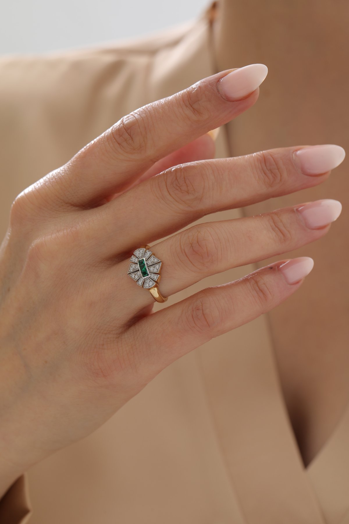 Vintage Zümrüt Yüzük - Yavuz Kuyumculuk (1)