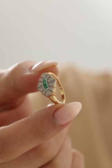 Vintage Zümrüt Yüzük - 3