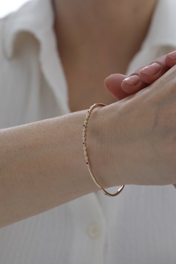 Yakut Taşlı Modern Kelepçe - 2