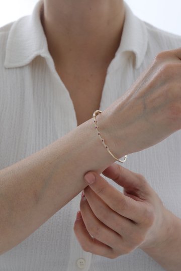 Yakut Taşlı Modern Kelepçe - 1