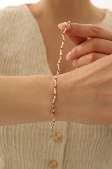 Yakut Zikzak Desen Bileklik - 3