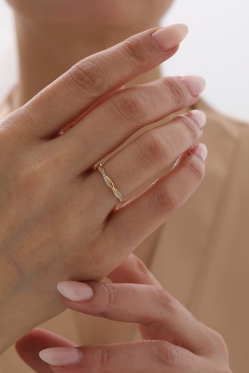 Yarı Taşlı Burgu Yüzük - 1