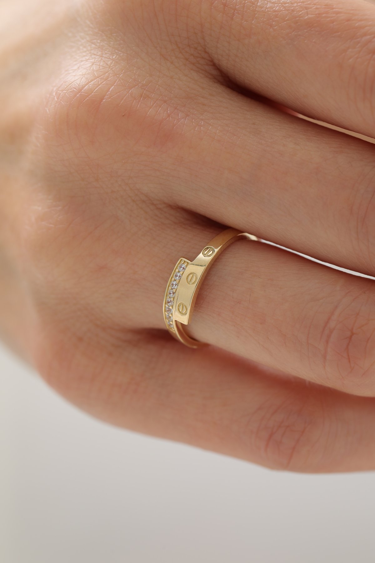 Yarı Taşlı Çivi Desen Yüzük - Yavuz Kuyumculuk (2)