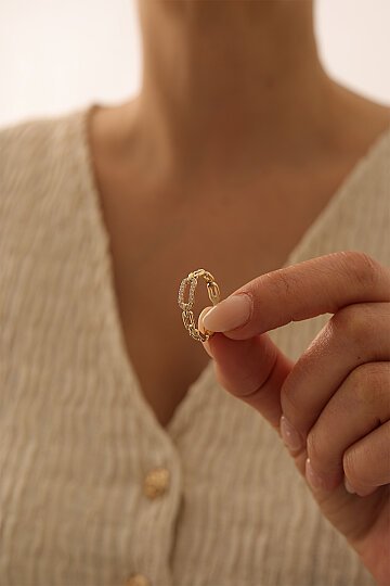 Yarı Taşlı Kordon Yüzük - 3